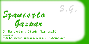 szaniszlo gaspar business card